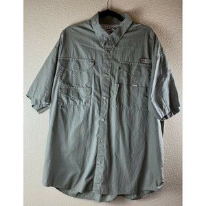 Men's Columbia PFG Vented XL Fishing Shirt Short Sleeve Green
